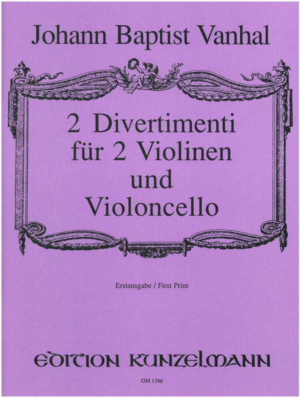 2 Divertimenti  für 2 Violinen und Violoncello  Partitur