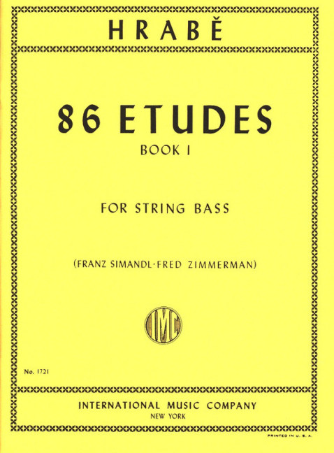 86 Etudes Vol.1  for string bass  ZIMMERMANN, FRED, ED., SIMANDL, F., ED.