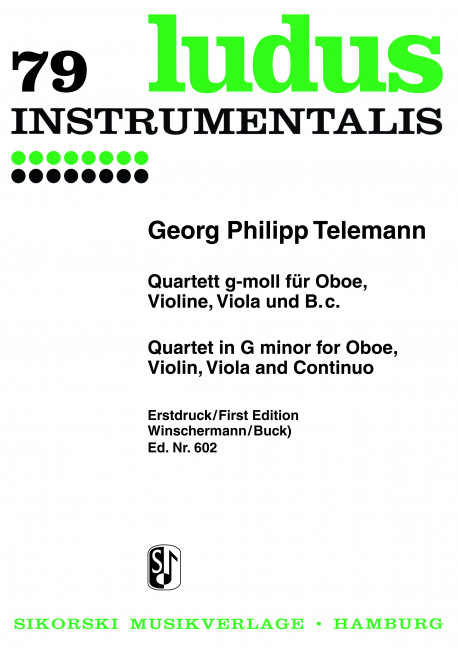 Quartett g-Moll für Oboe, Violine,&nbsp;&nbsp;Viola und Bc&nbsp;&nbsp;