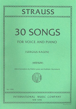 30 Songs for medium voice and  piano (dt/en)  