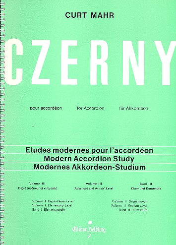Czerny Band 3 für Akkordeon  Modernes Akkordeon-Studium  Ober- und Kunststufe