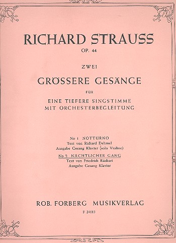 Nächtlicher Gang für tiefere Singstimme&nbsp;&nbsp;und Klavier&nbsp;&nbsp;