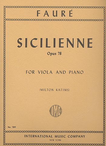 Sicilienne op.78&nbsp;&nbsp;for viola and piano&nbsp;&nbsp;