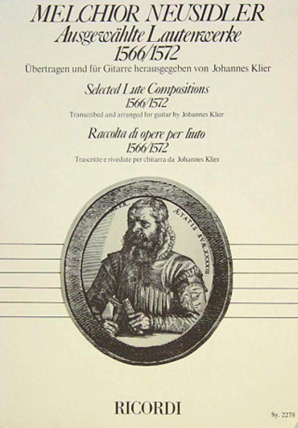 Ausgewählte Lautenwerke 1566/1572  übertragen für Gitarre  