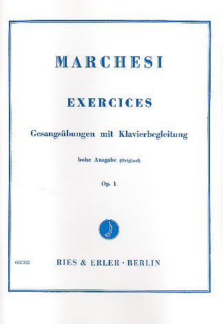 Exercises op.1   Gesangsübungen mit Klavierbegleitung (hohe Ausgabe)  