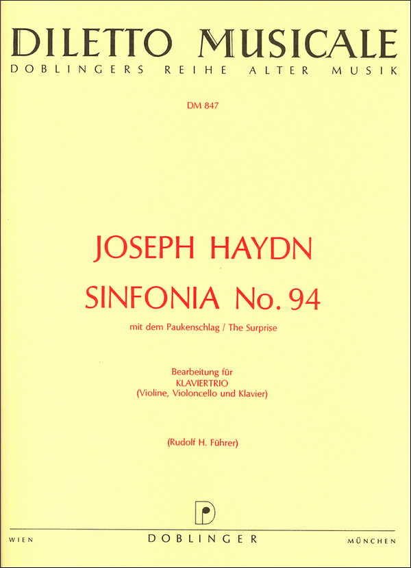 Haydn, Franz Joseph Sinfonie GDur Nr.94 Hob.I94 für Klaviertrio