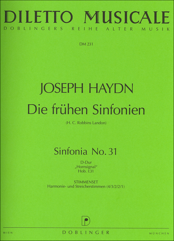 Sinfonie D-Dur Nr.31 Hob.I:31&nbsp;&nbsp;für Orchester&nbsp;&nbsp;Stimmenset (Harmonie und 4-3-2-2-1)