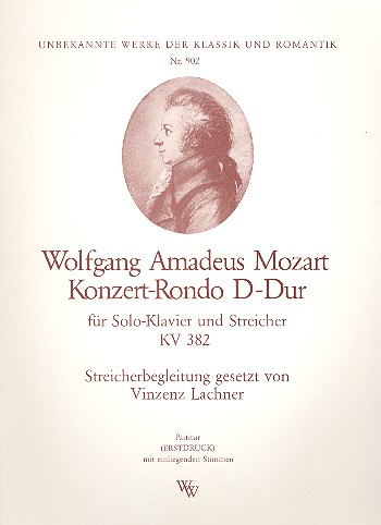 Konzert-Rondo D-Dur KV382&nbsp;&nbsp;für Klavier und Streicher&nbsp;&nbsp;Partitur und Stimmen (1-1-1-1-1)