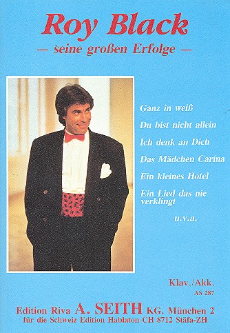 Roy Black: Seine grossen Erfolge  für Klavier / Akkordeon  Songbook