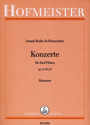 Konzerte op.15 Band 2 (Nr.4-6)  für 5 Flöten  Stimmen