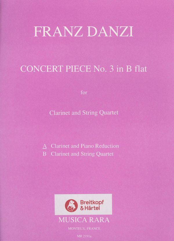 Concert Piece no.3 in b flat  for Clarinet and String Quartet  for clarinet and piano
