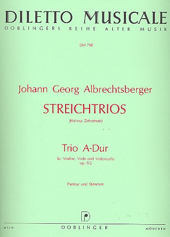 Trio A-Dur op.9,2 für Violine, Viola  und Violoncello  Partitur und Stimmen