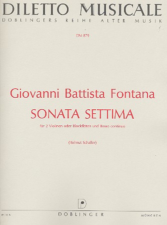 Sonata settima  für 2 Violinen (Blockflöten) und basso continuo  