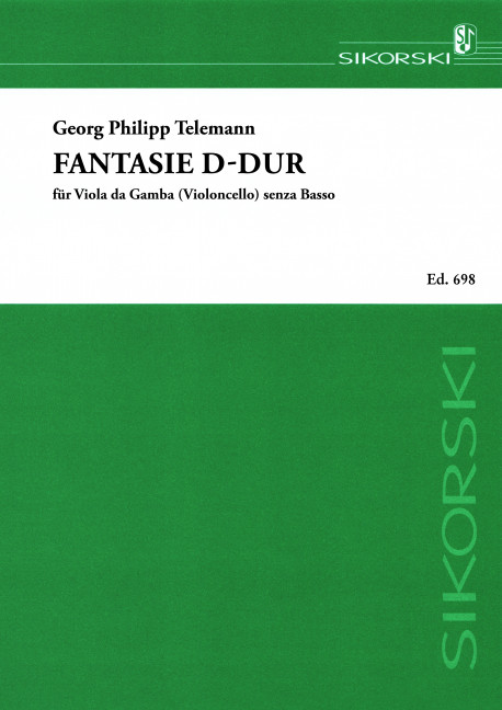 Fantasie D-Dur für Viola da&nbsp;&nbsp;gamba (Violoncello) und Klavier&nbsp;&nbsp;