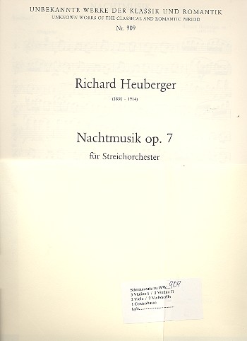 Nachtmusik op.7 für  Streichorchester  Stimmensatz (3-3-2-2-1)