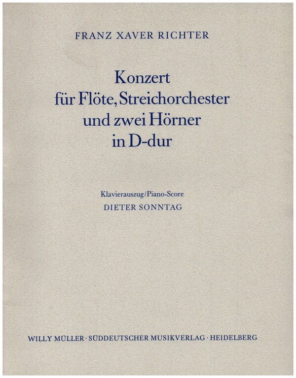 Konzert D-Dur für Flöte und  Kammerorchester für Flöte und  Klavier