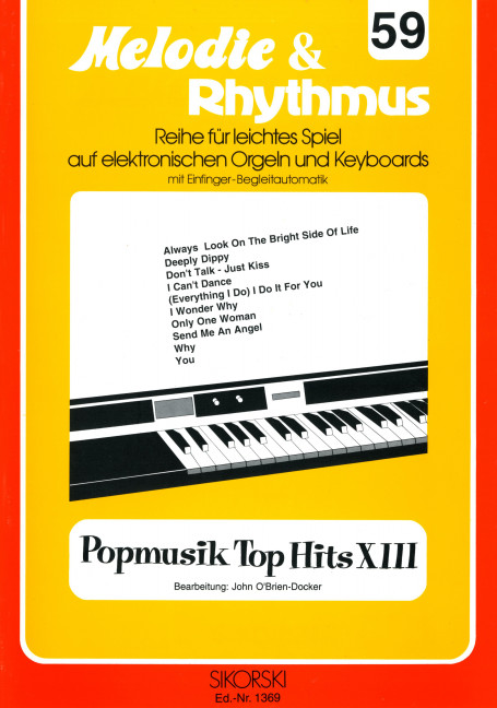 Popmusik Top Hits Band 13:&nbsp;&nbsp;für E-Orgel / Keyboard&nbsp;&nbsp;
