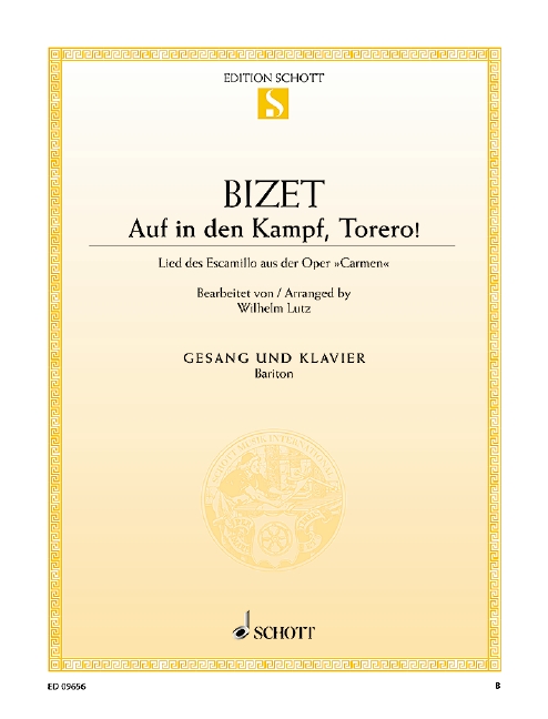 Auf in den Kampf, Torero!&nbsp;&nbsp;für Bariton und Klavier&nbsp;&nbsp;Einzelausgabe