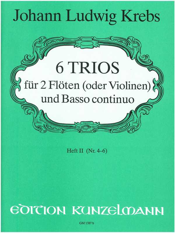 6 Trios Band 2 (Nr.4-6)  für 2 Flöten (Violinen) und Bc  