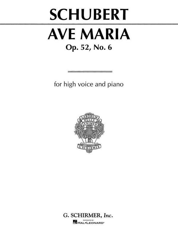 Ave Maria für hohe Singstimme  und Klavier (dt/en/la)  