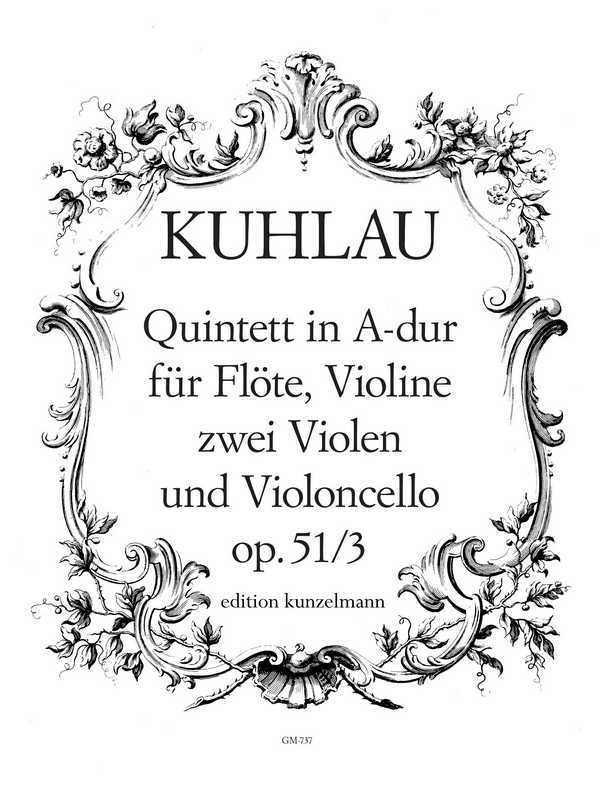Quintett A-Dur op.51,3&nbsp;&nbsp;für Flöte, Violine, 2 Violen und Violoncello&nbsp;&nbsp;Stimmen