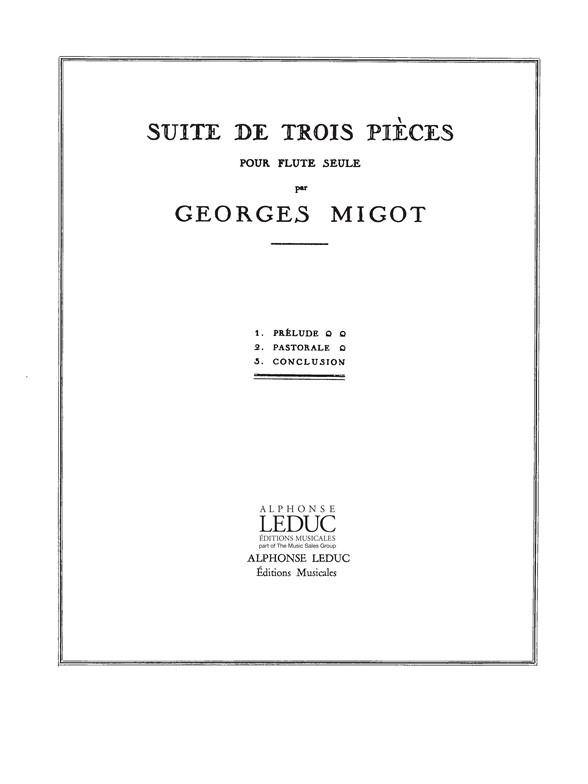 SUITE DE TROIS PIECES POUR FLUTE&nbsp;&nbsp;SEULE                             W&nbsp;&nbsp;