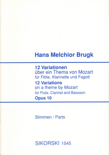 12 Variationen über ein Thema von  Mozart op.10 für Flöte, Klarinette  und Fagott,  Stimmen
