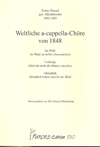 Weltliche a-cappella-Chöre von 1848 Band 1  für gem Chor a cappella  