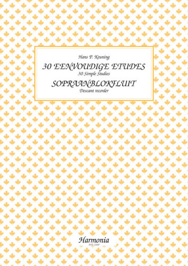 30 simple Studies&nbsp;&nbsp;for sopranblokfluit&nbsp;&nbsp;