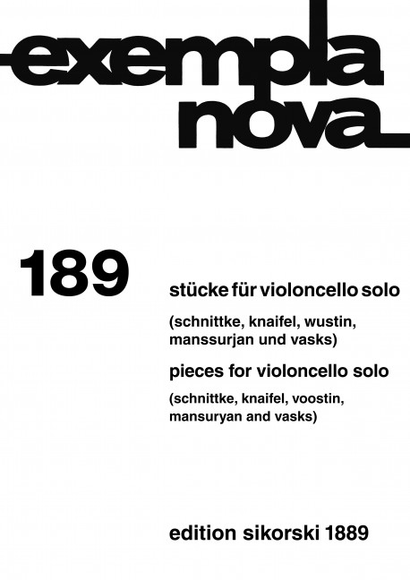 Stücke für Violoncello solo&nbsp;&nbsp;Schnittke, Knaifel, Wustin,&nbsp;&nbsp;Manssurjan und Vasks