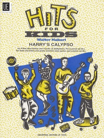 Harrys Calypso&nbsp;&nbsp;für Flöte (Blockflöte), Klavier, E-Bass und Gitarre (Percussion ad lib&nbsp;&nbsp;Partitur