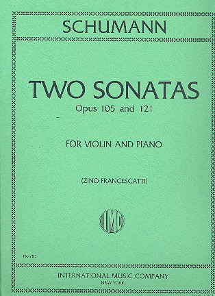 2 Sonatas op.105 and op.121&nbsp;&nbsp;for violin and piano&nbsp;&nbsp;