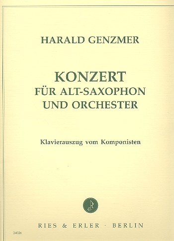 Konzert für Alt-Saxophon und  Orchester  Klavierauszug des Komponisten