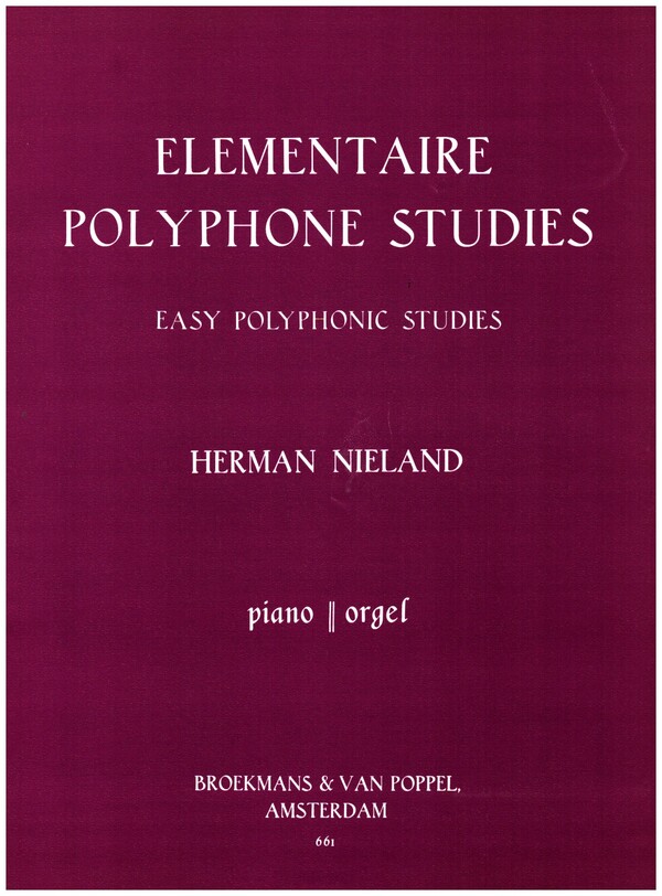 Elementaire polyphone Studies  für Klavier (Orgel)  