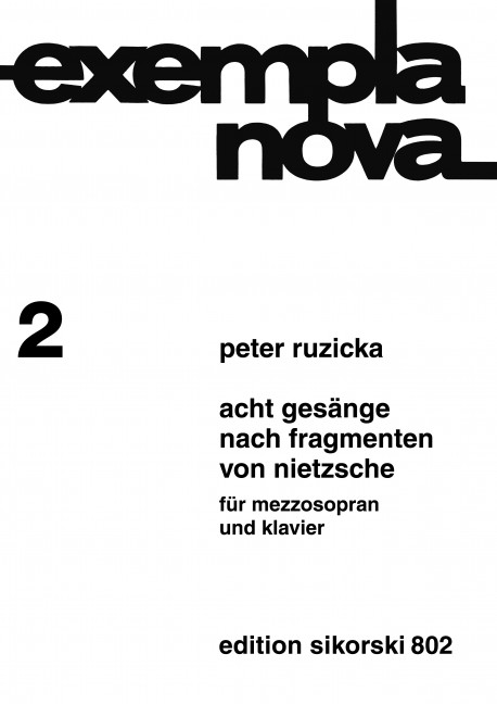 4  Gesänge nach Fragmenten von  Nietzsche für Mezzosopran und  Klavier