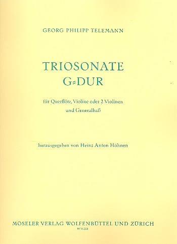 Triosonate G-Dur&nbsp;&nbsp;für Flöte, Violine (2 Violinen) und Bc&nbsp;&nbsp;