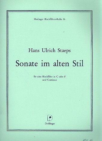 Sonate im alten Stil für&nbsp;&nbsp;Blockflöte in C (oder F) und Bc&nbsp;&nbsp;