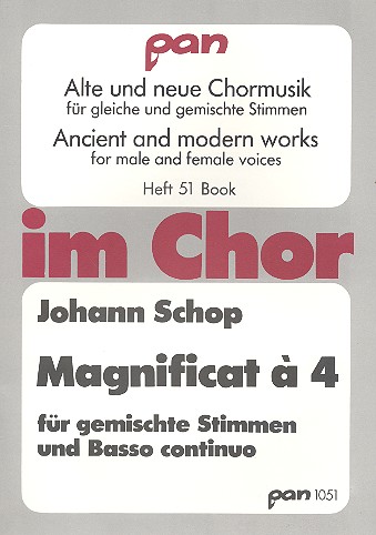 Magnificat à 4 für gem Chor  und Bc,  Sing- und Spielpartitur  