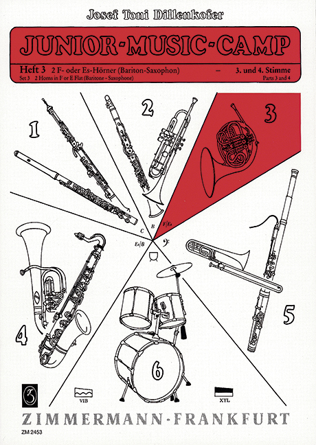 JUNIOR MUSIC CAMP HEFT 3&nbsp;&nbsp;FUER 2 F- ODER ES-HOERNER ODER&nbsp;&nbsp;BARITON-SAXOPHON