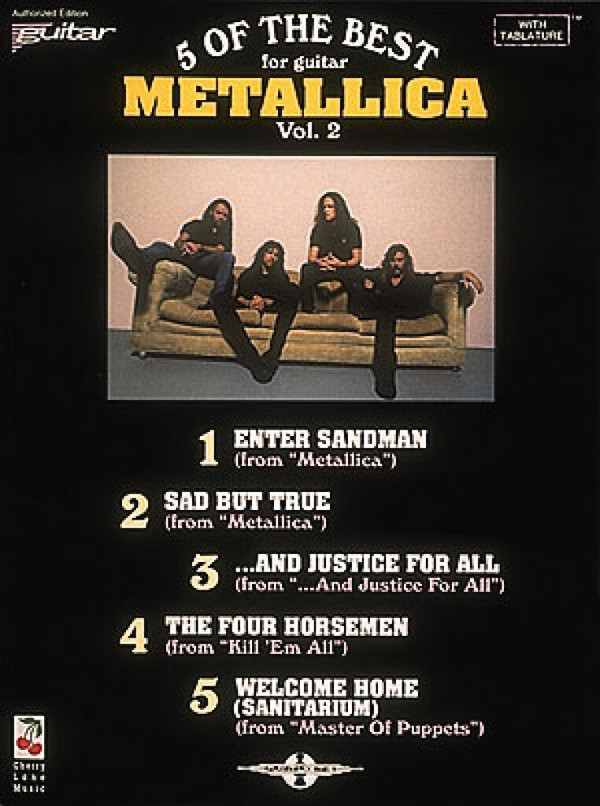METALLICA:&nbsp;&nbsp;5 OF THE BEST FOR GUITAR   VOL.2&nbsp;&nbsp;MIT TABULATUR