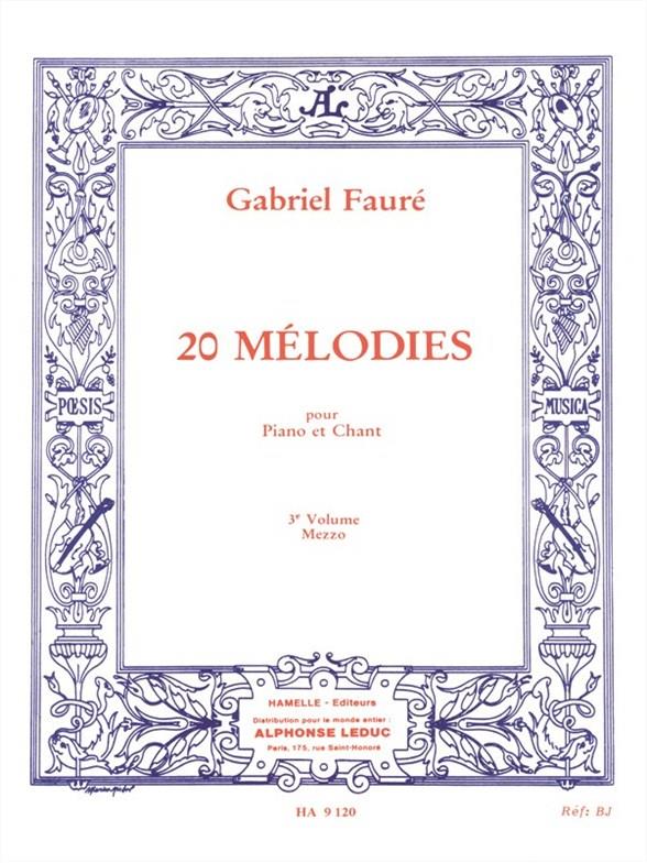 20 mélodies vol.3 (nos.41-60)  pour mezzosoprano et piano  