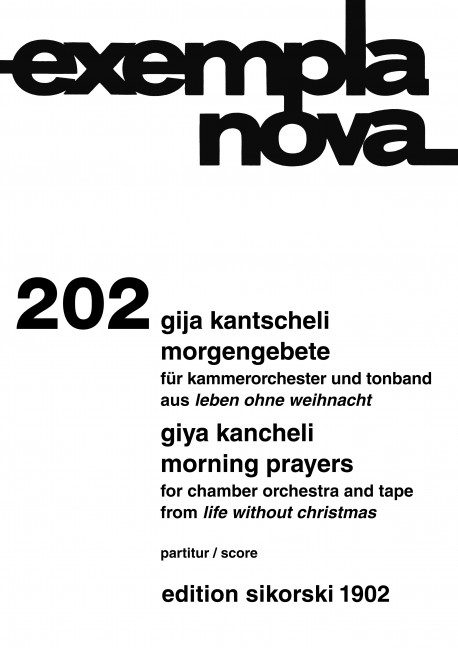 Morgengebet für Kammerorchester  und Tonband, aus dem Zyklus  Leben ohne Weihnacht,       Partitur