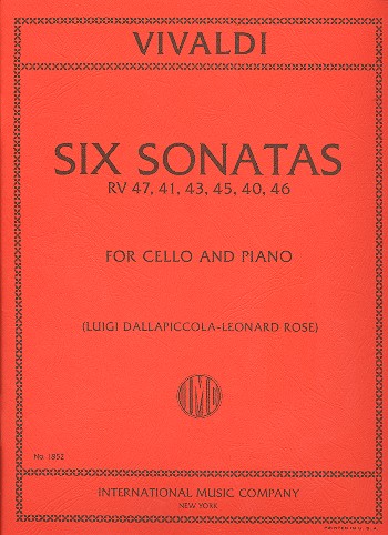 6 Sonatas  for cello and piano  