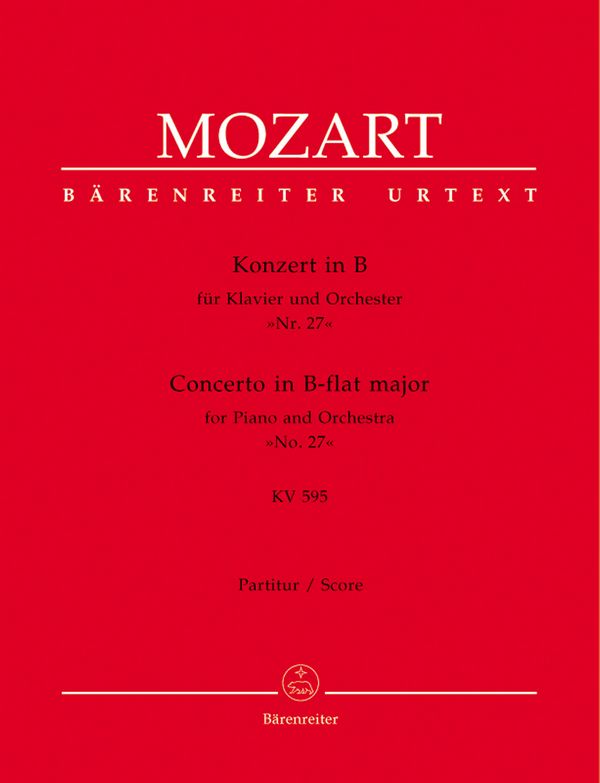 Konzert B-Dur KV595 &nbsp;&nbsp;für Klavier und Orchester&nbsp;&nbsp;Partitur