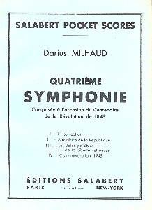 Symphonie no.4 pour orchestre&nbsp;&nbsp;partition de poche&nbsp;&nbsp;