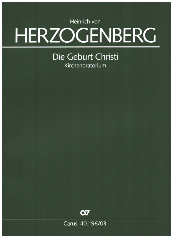 Die Geburt Christi op.90  für Soli, Chor und Orchester  Klavierauszug (dt)