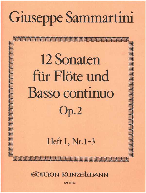 12 Sonaten op.2 Band 1 (Nr.1-3)  für Flöte und Bc  