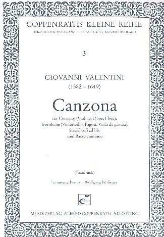 Canzona&nbsp;&nbsp;für Cornetto (Violine, Oboe, Flöte), Posaune (Vic, Fagott) und bc&nbsp;&nbsp;