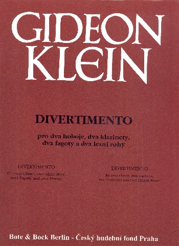 Divertimento  für 2 Oboen, 2 Klarinetten, 2 Fagotte und 2 Hörner  Partitur und Stimmen
