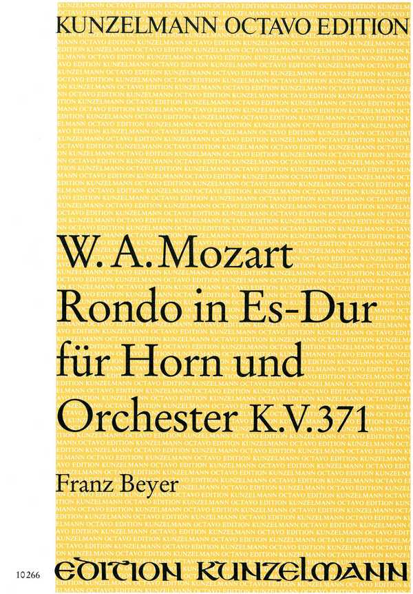 Rondo Es-Dur KV371&nbsp;&nbsp;für Horn und Orchester&nbsp;&nbsp;Partitur